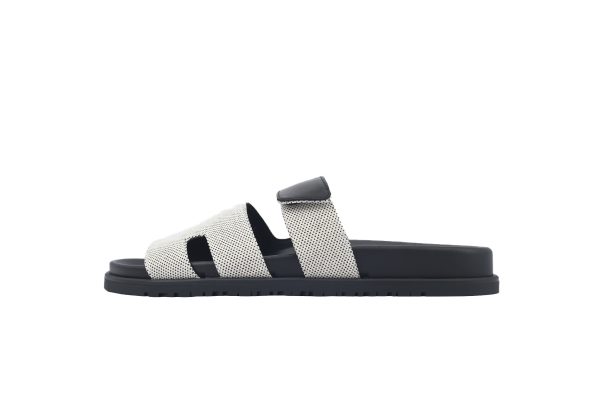 Hermes Flat Slippers Dark Gray Hermes Flat Slippers Dark Gray
