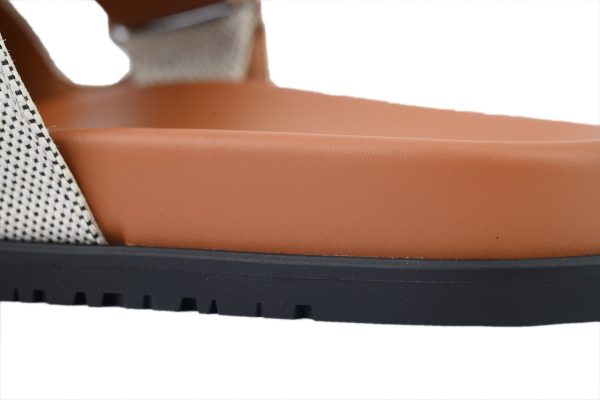 hermes_flat_slippers_grey_coffee_color_1C5DCB4A3B013 Hermes Flat Slippers Grey Coffee Color