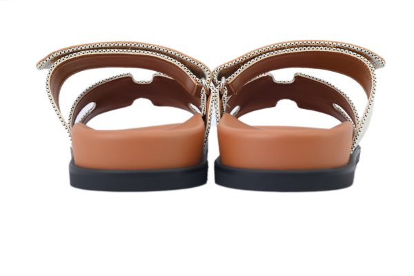 hermes_flat_slippers_grey_coffee_color_1C5DCB4B33719 Hermes Flat Slippers Grey Coffee Color