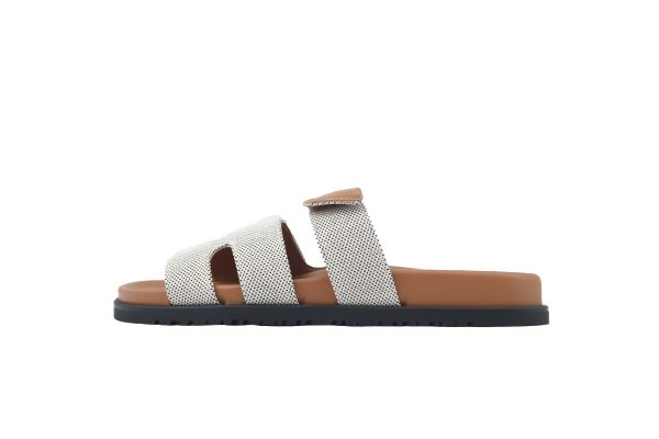 Hermes Flat Slippers Grey Coffee Color Hermes Flat Slippers Grey Coffee Color