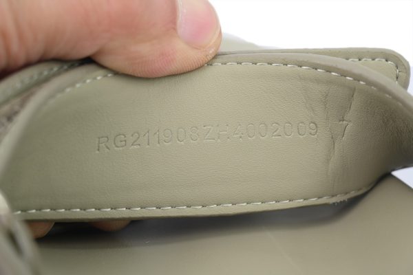 Hermes Khaki flip flops
