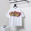 High Quality Batch Louis Vuitton Comic Cartoon Flame Letter Print Short Sleeve White High Quality Batch Louis Vuitton Comic Cartoon Flame Letter Print Short Sleeve White
