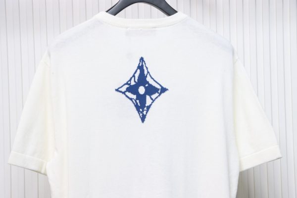 High Quality Batch Louis Vuitton LV Ski Series Jacquard Logo Knitted Short Sleeve T-Shirt
