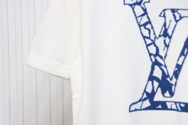 High Quality Batch Louis Vuitton LV Ski Series Jacquard Logo Knitted Short Sleeve T-Shirt