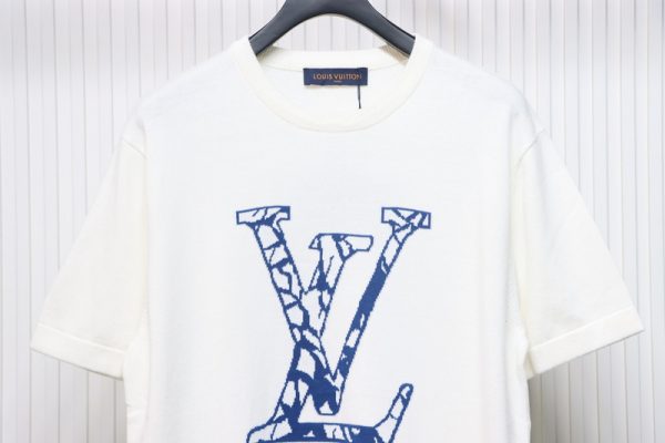 High Quality Batch Louis Vuitton LV Ski Series Jacquard Logo Knitted Short Sleeve T-Shirt