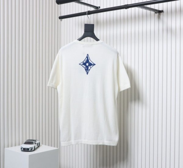 High Quality Batch Louis Vuitton LV Ski Series Jacquard Logo Knitted Short Sleeve T-Shirt