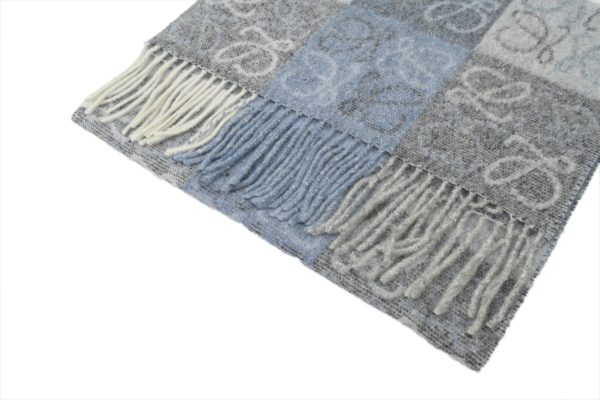 loewe_fringed_scarf_blue_1D186DCDA0818 Loewe fringed scarf blue