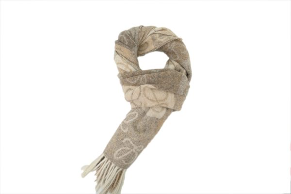 Loewe wool fringed scarf brown Loewe wool fringed scarf brown