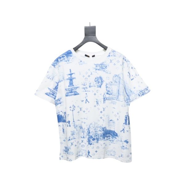 louis_vuitton_dog_walking_print_short_sleeve_1C4045A55F912 Louis Vuitton Dog Walking Print Short Sleeve