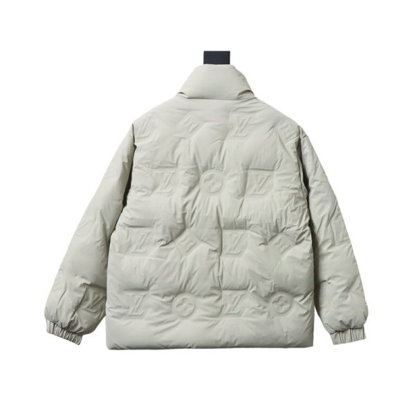 louis_vuitton_embossed_zipper_down_jacket_white_1D0F09199FA10 Louis Vuitton Embossed Zipper Down Jacket White