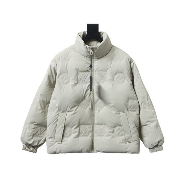 Louis Vuitton Embossed Zipper Down Jacket White Louis Vuitton Embossed Zipper Down Jacket White
