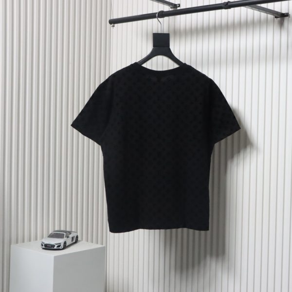 Louis Vuitton Jacquard Flocked T-Shirt Black Louis Vuitton Jacquard Flocked T-Shirt Black