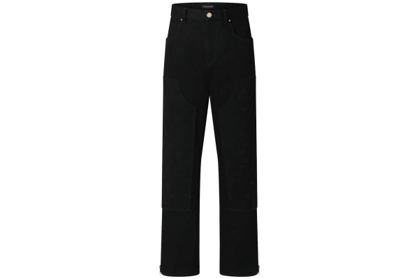 Louis Vuitton Monogram Detail Carpenter Denim Pants Black Louis Vuitton Monogram Detail Carpenter Denim Pants Black