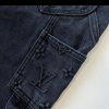 louis_vuitton_monogram_detail_carpenter_denim_pants_black_1C5359C0D9111 Louis Vuitton Monogram Detail Carpenter Denim Pants Black