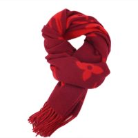 Louis Vuitton suede fringe scarf red Louis Vuitton suede fringe scarf red