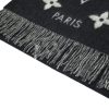 louis_vuitton_suede_tassel_scarf_black_1D1872B47C117 Louis Vuitton Suede Tassel Scarf Large Print Black