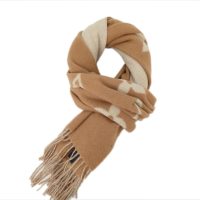 Louis Vuitton suede tassel scarf brown and white Louis Vuitton suede tassel scarf brown and white