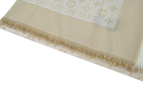 Louis Vuitton Suede Tassel Scarf Khaki