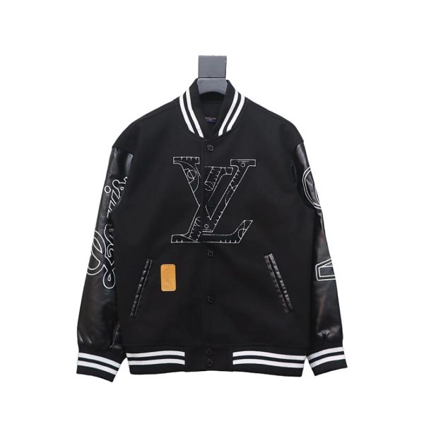 Louis Vuitton x NBA Leather Basketball Jacket Black