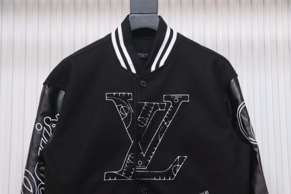 Louis Vuitton x NBA Leather Basketball Jacket Black