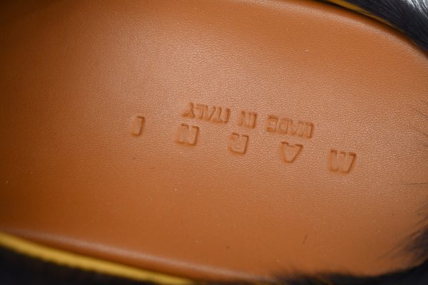 Marni Long hair Calfskin Fussbett Sabot Black SBMR000600P412200N99