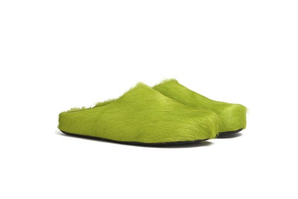 Marni Long hair Calfskin Fussbett Sabot Green SBMR000600P412200V07