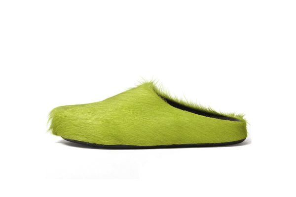 Marni Long hair Calfskin Fussbett Sabot Green SBMR000600P412200V07