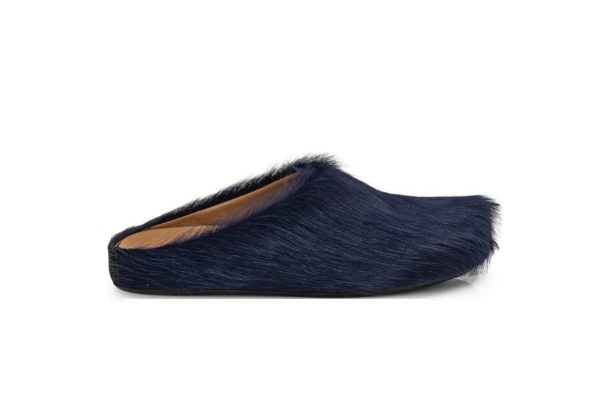Marni Long hair Calfskin Fussbett Sabot Navy SBMR000600P412200B84
