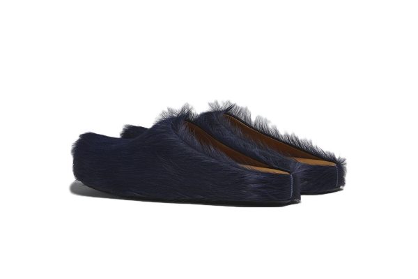 Marni Long hair Calfskin Fussbett Sabot Navy SBMR000600P412200B84