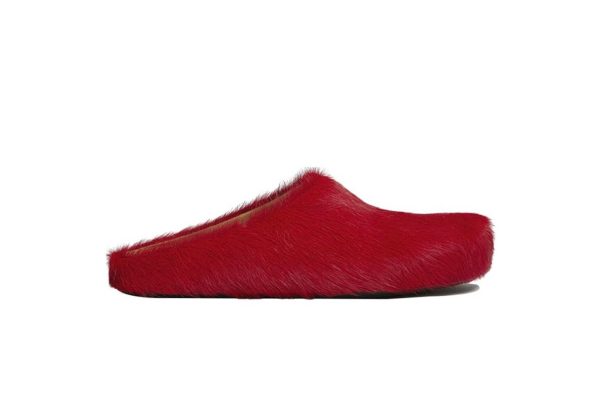 Marni Long hair Calfskin Fussbett Sabot Red SBMS004601P412200R66