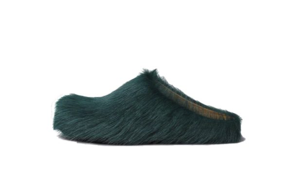 Marni Long hair Calfskin Fussbett Sabot Sea Green SBMR000600P412200V78 Marni Long hair Calfskin Fussbett Sabot Sea Green SBMR000600P412200V78
