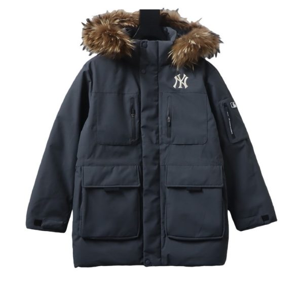 MLB Second generation large fur collar workwear gray MLB Second generation large fur collar workwear gray