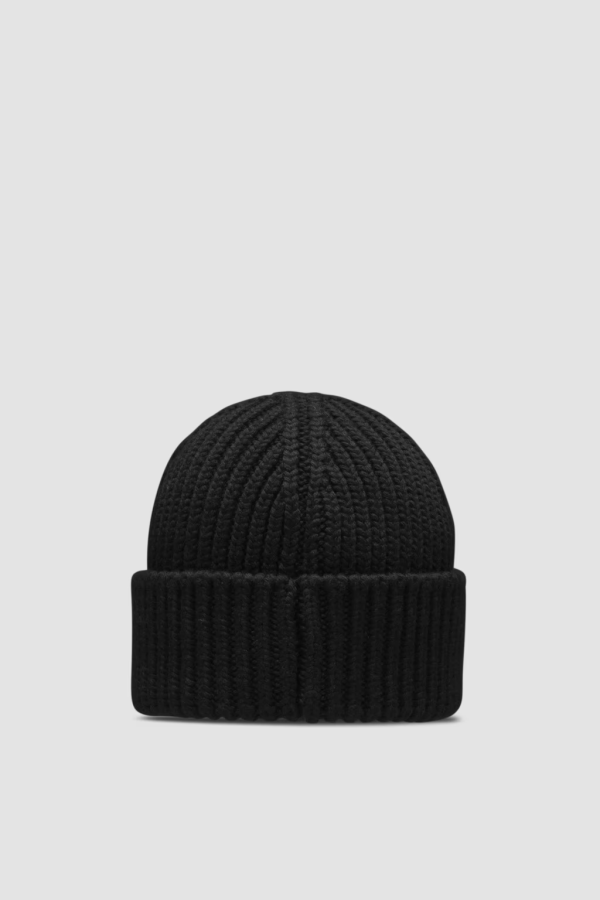 Moncler Cashmere Wool Beanie Black