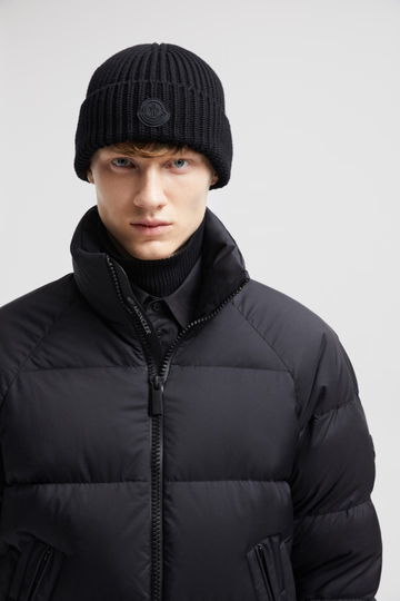 Moncler Cashmere Wool Beanie Black