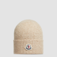 Moncler Cashmere & Wool Beanie Light Beige Moncler Cashmere & Wool Beanie Light Beige