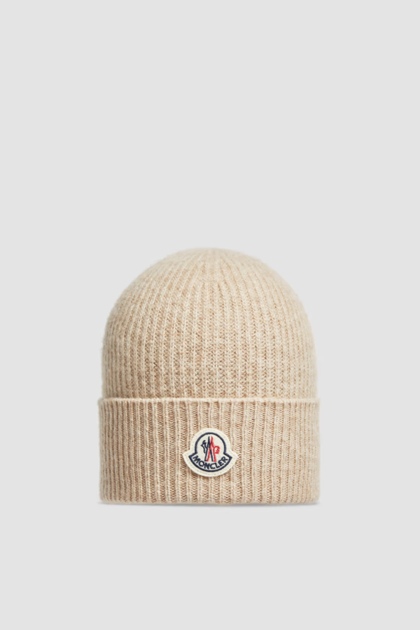 Moncler Cashmere & Wool Beanie Light Beige Moncler Cashmere & Wool Beanie Light Beige