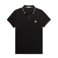 MONCLER COLLECTION Logo Patch Polo Shirt male Black