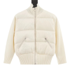 Moncler Filled Bomber Wool Down Jacket White Moncler Filled Bomber Wool Down Jacket White