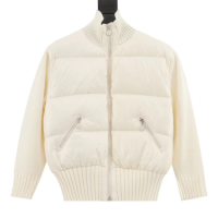 Moncler Filled Bomber Wool Down Jacket White Moncler Filled Bomber Wool Down Jacket White