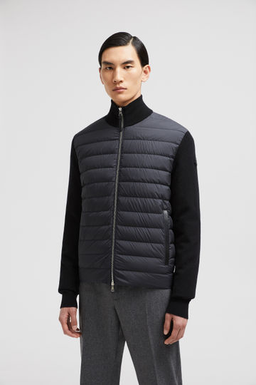 moncler_padded_wool___cashmere_zip_up_cardigan_1B04B5661E218 MONCLER Padded Wool & Cashmere Zip-Up Cardigan
