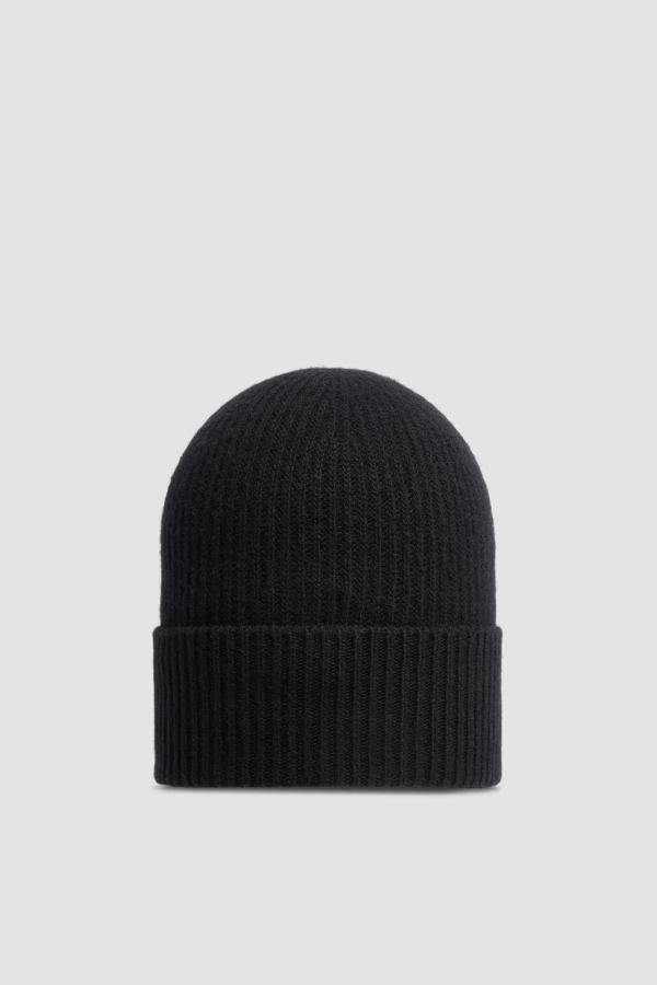moncler_wool_cashmere_hat_black_1B6902A542C1B Moncler Cashmere & Wool Beanie Black