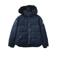 Moose knuckles Zippered women's down jacket Dark blue Moose knuckles Zippered women's down jacket Dark blue