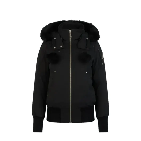 Moose Knuckles Black Jacket Black Wool Collar Moose Knuckles Black Jacket Black Wool Collar