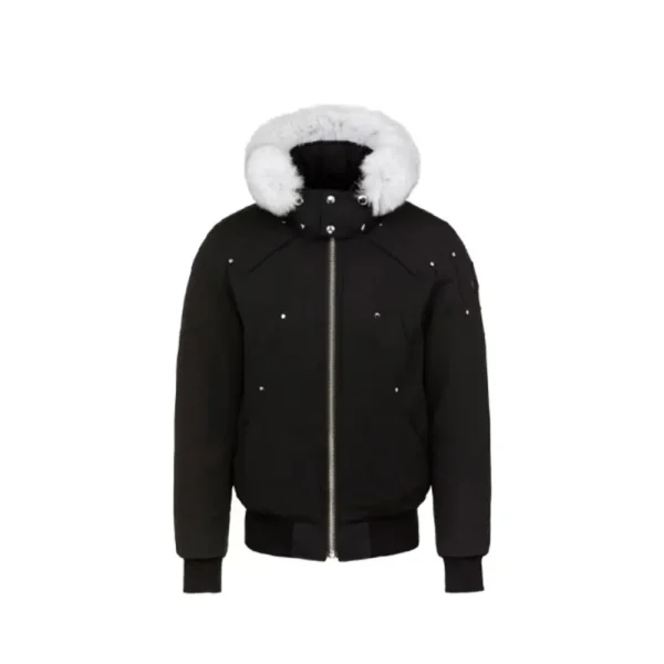 Moose Knuckles Original Ballistic Bomber Jacket White Fur