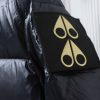 moose_knuckless__gold_scissors_stand_collar_large_plaid_down_jacket__black_1D22B7F000618 Moose knuckless Gold Scissors Stand Collar Large Plaid Down Jacket Black