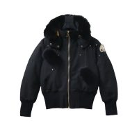 Moose knuckless Short down jacket with gold scissors design Moose knuckless Short down jacket with gold scissors design, black