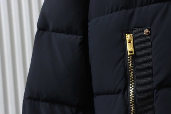 Moose knuckless  Golden Scissors Double Zipper Down Jacket  Black