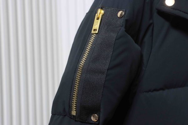 Moose knuckless  Golden Scissors Double Zipper Down Jacket  Black