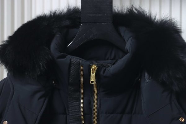 Moose knuckless  Golden Scissors Double Zipper Down Jacket  Black