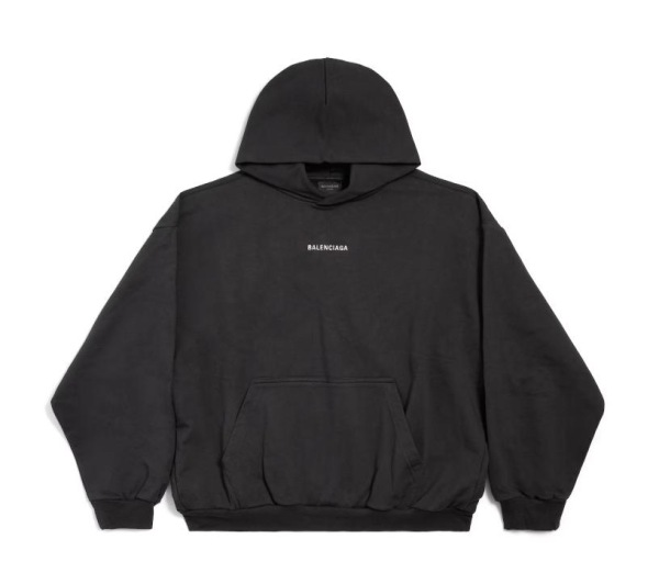 New Balenciaga Back Hoodie Medium Fit in Black medium fleece New Balenciaga Back Hoodie Medium Fit in Black medium fleece